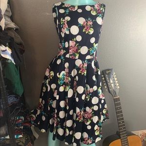 NWT Feldie Polka dot Floral A-line retro dress